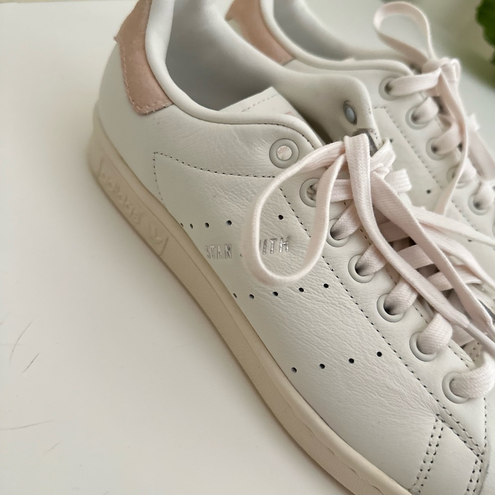 Adidas White and Pink Stan Smiths